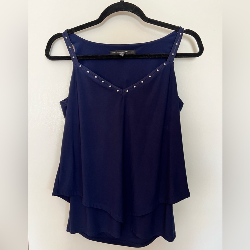 White House Black Market Pearl Sweetheart neck Tank